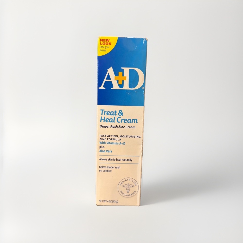 A+D Treat & Heal Diaper Rash Zinc Cream Dimethicone‎ Aloe 4oz Exp. 4/28
